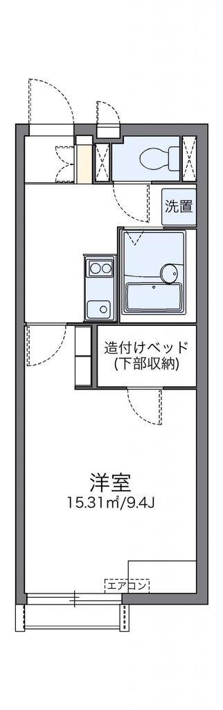 レオネクストウエスト(1K/1階)の間取り写真