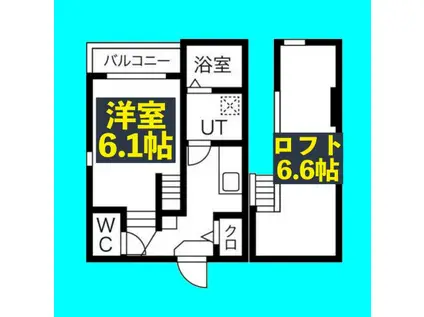 ヴィラ・トゥルヌソル(1K/1階)の間取り写真
