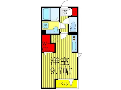 コンフォールドミール北松戸(ワンルーム/1階)の間取り写真