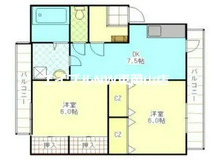 リシェール・トミヤ(1LDK/2階)の間取り写真