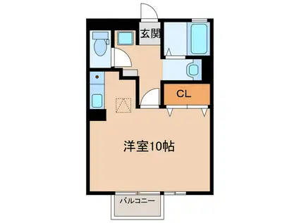 メゾン・ド・ベガ(ワンルーム/1階)の間取り写真