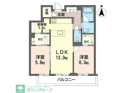デア グランツ(2LDK/3階)の間取り写真