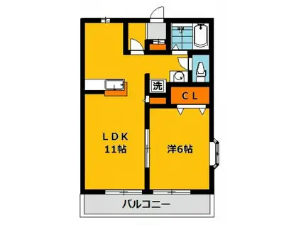 麻布レジデンス(1LDK/1階)の間取り写真