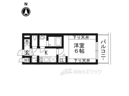 プレサンス京都鴨川(1K/3階)の間取り写真