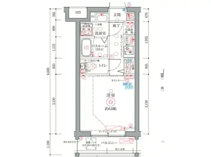 MAXIV新小岩(1K/4階)の間取り写真