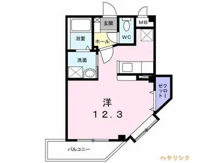 アルドールUTY(ワンルーム/3階)の間取り写真