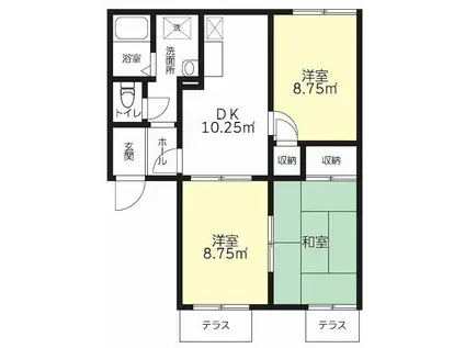 スプルースIV(3DK/2階)の間取り写真