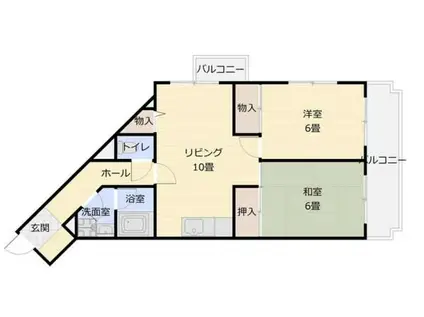 クレインズコート(2LDK/5階)の間取り写真