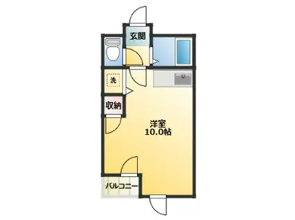 MRビル(ワンルーム/2階)の間取り写真