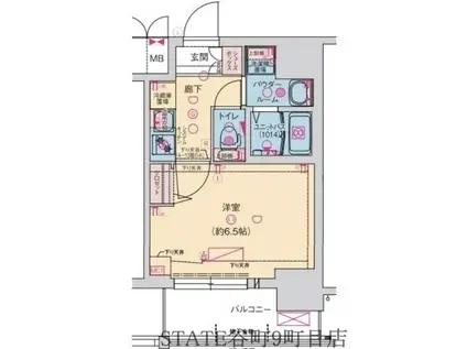 ソルテラスNAMBAサウスフィール(1K/5階)の間取り写真