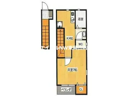 ARPEGGIO 東棟(1K/2階)の間取り写真