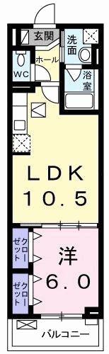 ヴィラ デ オーブ 34(1LDK/1階)の間取り写真