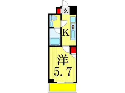 ライジングプレイス堀切(1K/3階)の間取り写真