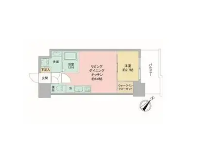 セレニテ神戸西エクラ(1LDK/10階)の間取り写真