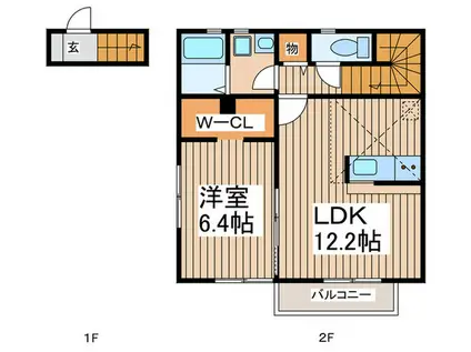 CONTRAIL(1LDK/2階)の間取り写真