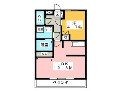 SUN PALACE(1LDK/1階)の間取り写真