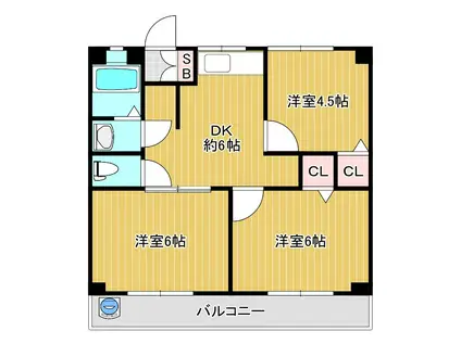 第一田中マンション(3DK/1階)の間取り写真