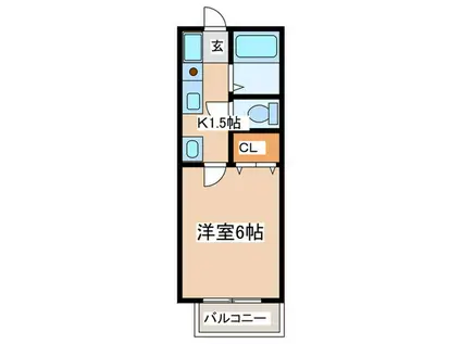 ラークヒルズ(1K/1階)の間取り写真