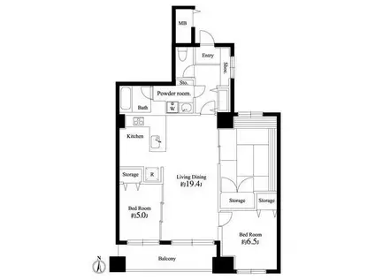 PARK SQUARE学芸大学(3LDK/5階)の間取り写真