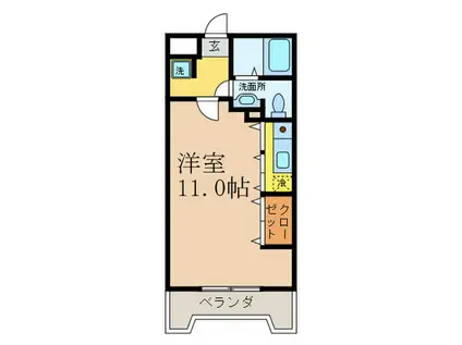 さとみマンション(ワンルーム/3階)の間取り写真