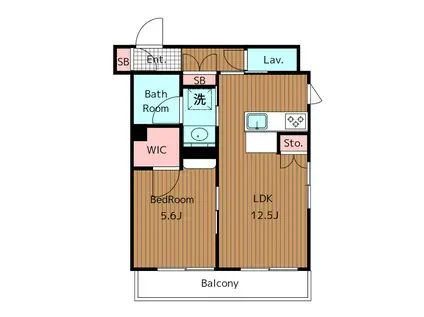 ベレオ三軒茶屋(1LDK/1階)の間取り写真