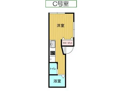 メゾン花園(ワンルーム/1階)の間取り写真