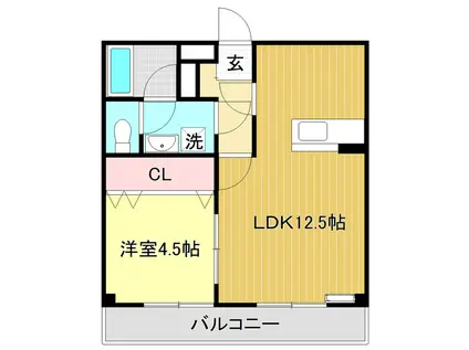 グランビュー(1LDK/2階)の間取り写真