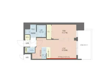 プレジオ塚本ASIAN(1LDK/9階)の間取り写真