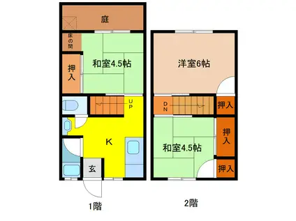 アーバンイトー(3DK/1階)の間取り写真