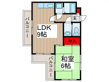 シティパル(1LDK/2階)の間取り写真