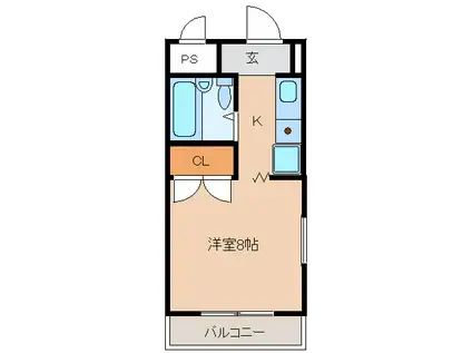 エスポア北千種(1K/2階)の間取り写真