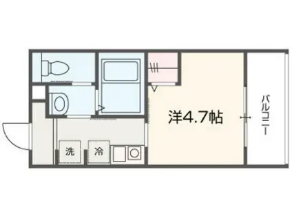 メルラス清瀬3(1K/3階)の間取り写真