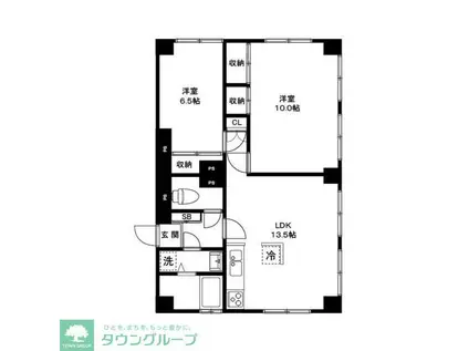 パセオモリ(2LDK/1階)の間取り写真