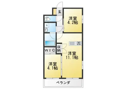 エクサ・スタチオ(2LDK/5階)の間取り写真