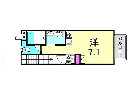 エントピアV(ワンルーム/2階)の間取り写真