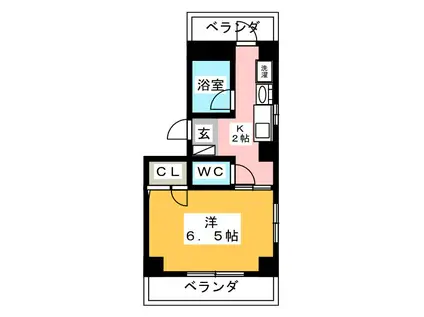 アヴェニューIV(1K/3階)の間取り写真