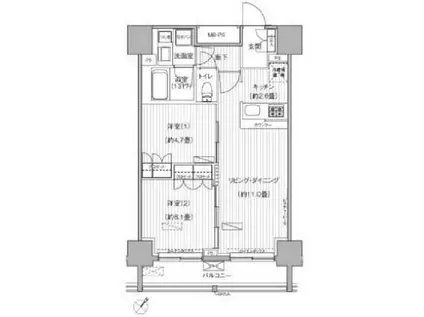 ヒューリックレジデンス駒込(2LDK/6階)の間取り写真