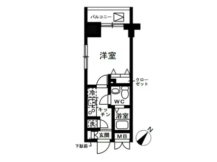 レジディア日本橋人形町II(1K/5階)の間取り写真