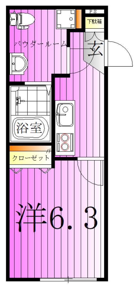 レピュア北千住レジデンス(1K/1階)の間取り写真