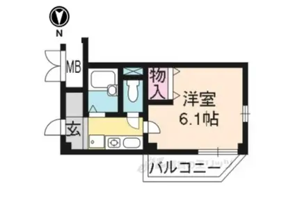 カーサ桂(1K/1階)の間取り写真