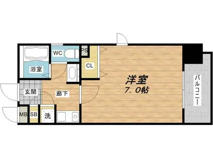 ジュネーゼ大阪城南(1K/11階)の間取り写真