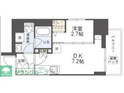 GRANPASEO森下(1DK/6階)の間取り写真