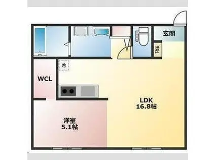 フォルテッツア城南(1LDK/1階)の間取り写真