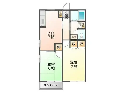 レトア土本(2DK/2階)の間取り写真