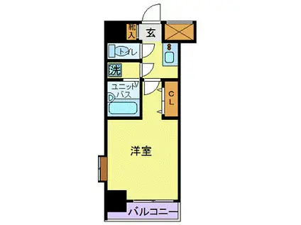 スカイコート浜松町(1K/3階)の間取り写真