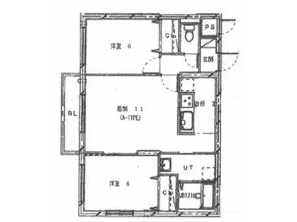 アステローペ北円山(2LDK/3階)の間取り写真