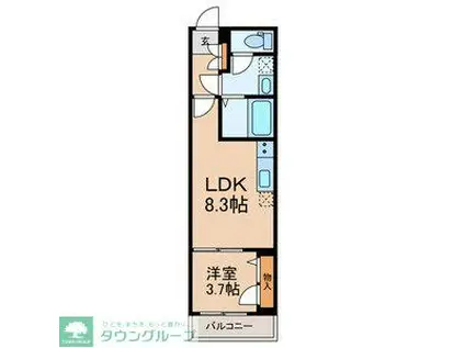 SATIS VITA(1LDK/2階)の間取り写真