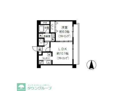 ラインハウス池上(1LDK/1階)の間取り写真