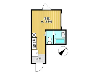 キャトル東新宿(ワンルーム/1階)の間取り写真