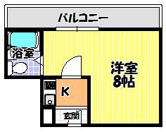 クレインファースト(ワンルーム/3階)の間取り写真